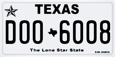 TX license plate DOO6008