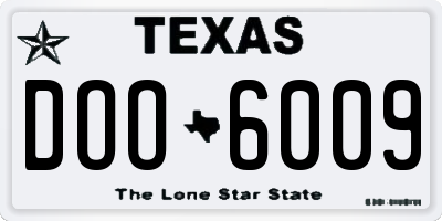 TX license plate DOO6009