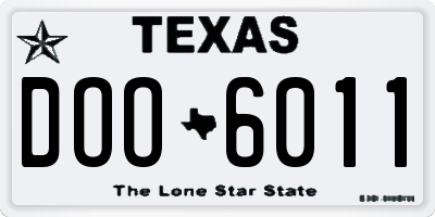 TX license plate DOO6011