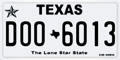 TX license plate DOO6013