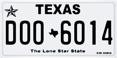 TX license plate DOO6014