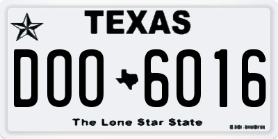 TX license plate DOO6016