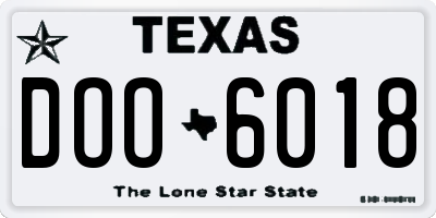TX license plate DOO6018