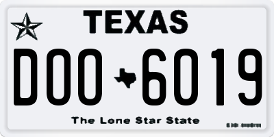 TX license plate DOO6019