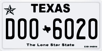 TX license plate DOO6020
