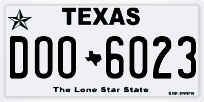 TX license plate DOO6023