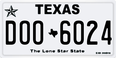 TX license plate DOO6024