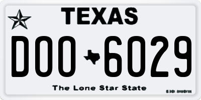 TX license plate DOO6029