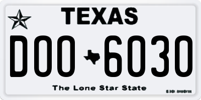 TX license plate DOO6030