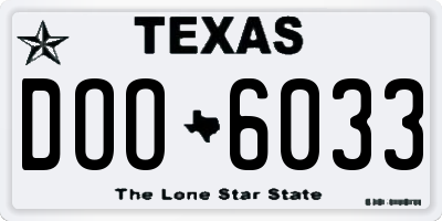 TX license plate DOO6033