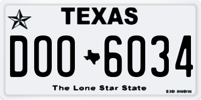 TX license plate DOO6034