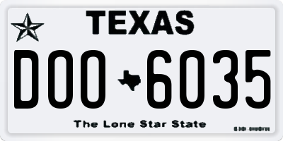 TX license plate DOO6035