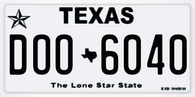 TX license plate DOO6040