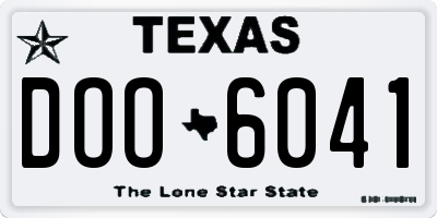 TX license plate DOO6041
