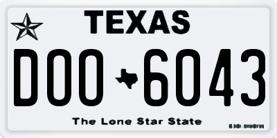 TX license plate DOO6043