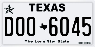 TX license plate DOO6045