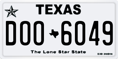 TX license plate DOO6049