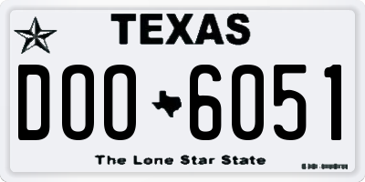 TX license plate DOO6051