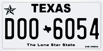 TX license plate DOO6054