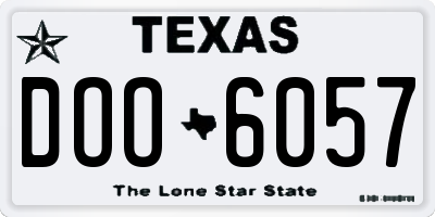 TX license plate DOO6057