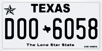 TX license plate DOO6058