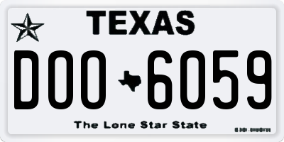 TX license plate DOO6059