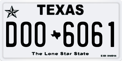 TX license plate DOO6061