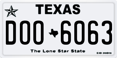 TX license plate DOO6063