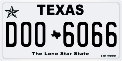 TX license plate DOO6066