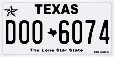 TX license plate DOO6074