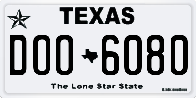 TX license plate DOO6080