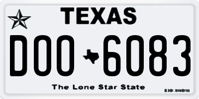 TX license plate DOO6083