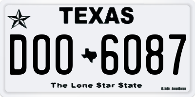 TX license plate DOO6087