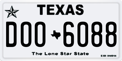 TX license plate DOO6088