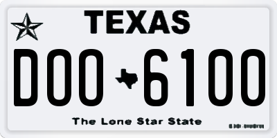TX license plate DOO6100