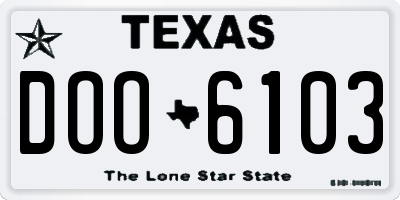 TX license plate DOO6103