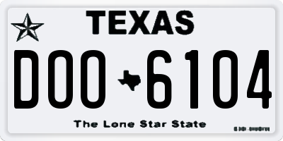 TX license plate DOO6104