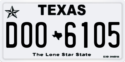 TX license plate DOO6105