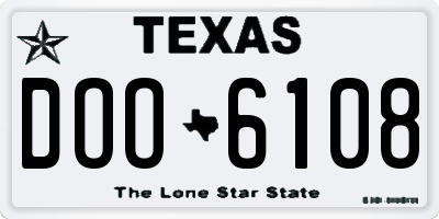 TX license plate DOO6108