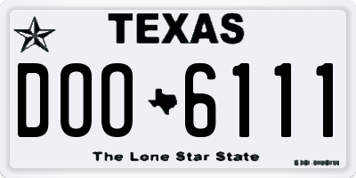TX license plate DOO6111