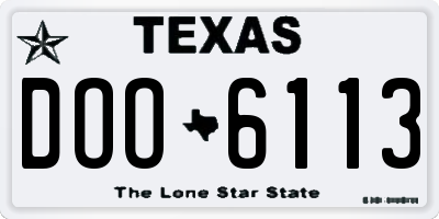 TX license plate DOO6113