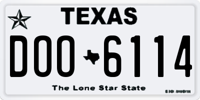 TX license plate DOO6114