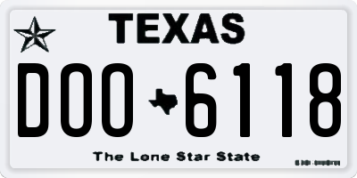 TX license plate DOO6118