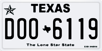 TX license plate DOO6119