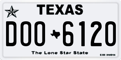 TX license plate DOO6120