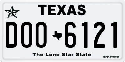 TX license plate DOO6121