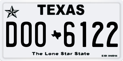TX license plate DOO6122