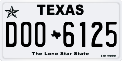 TX license plate DOO6125