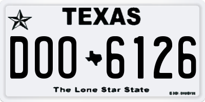 TX license plate DOO6126