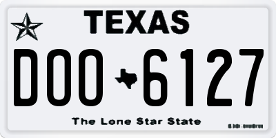 TX license plate DOO6127